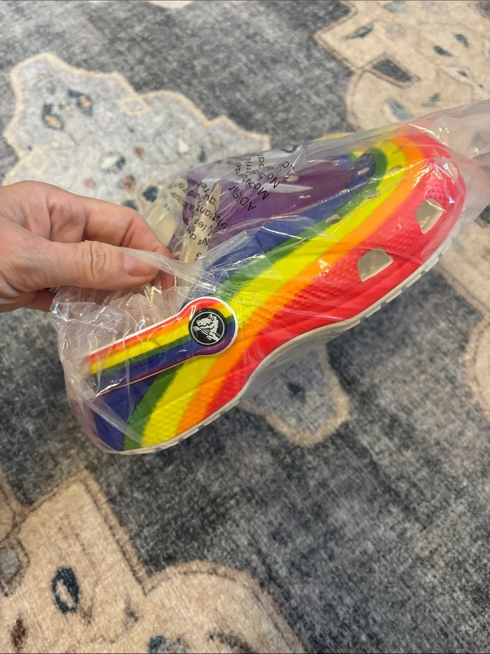 New! Kids Rainbow Slip-On crocs Shoes - size 3